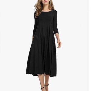 Hotouch Black Gored Midi Dress XL